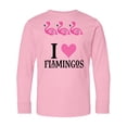 thumbnail image 1 of Inktastic I Love Flamingos Pink Bird Long Sleeve Youth T-Shirt, 1 of 5