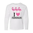 thumbnail image 1 of Inktastic I Love Flamingos Pink Bird Long Sleeve Youth T-Shirt, 1 of 5