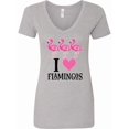 thumbnail image 1 of Inktastic I Love Flamingos Pink Bird Women's V-Neck T-Shirt, 1 of 5