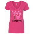 thumbnail image 1 of Inktastic I Love Flamingos Pink Bird Women's V-Neck T-Shirt, 1 of 5