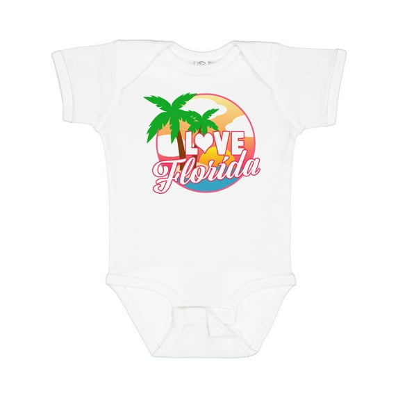 Inktastic I Love Florida with Ocean and Palm Trees Boys or Girls Baby Bodysuit