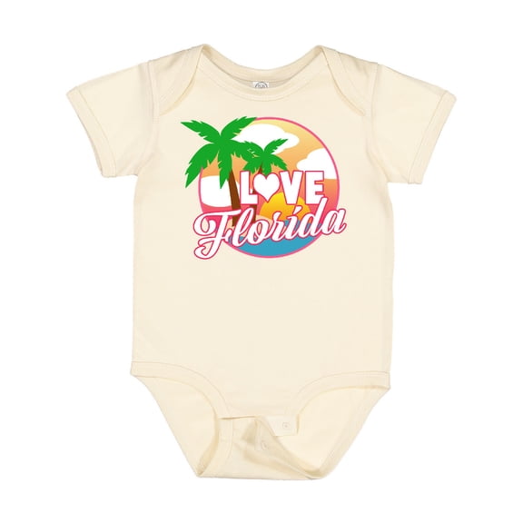 Inktastic I Love Florida with Ocean and Palm Trees Boys or Girls Baby Bodysuit