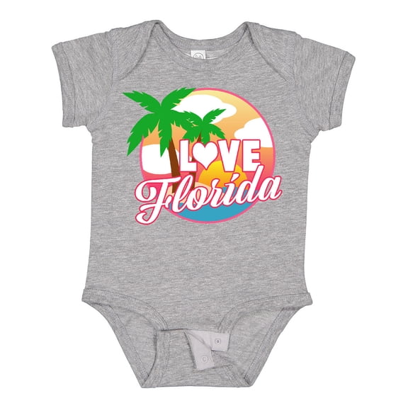 Inktastic I Love Florida with Ocean and Palm Trees Boys or Girls Baby Bodysuit