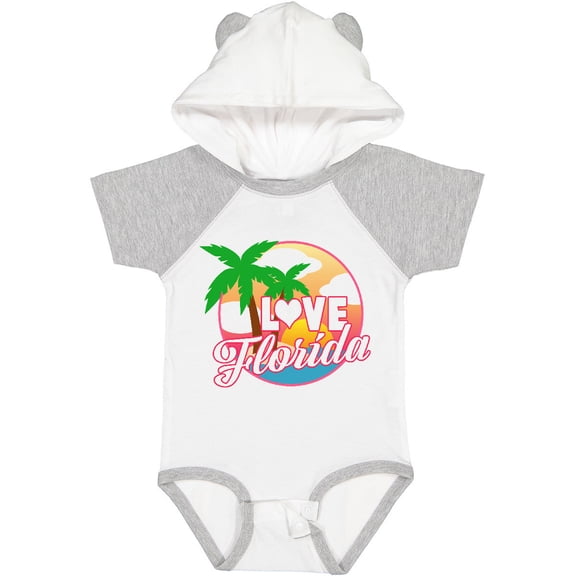 Inktastic I Love Florida with Ocean and Palm Trees Boys or Girls Baby Bodysuit