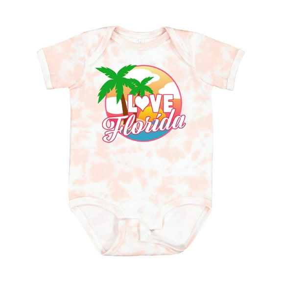 Inktastic I Love Florida with Ocean and Palm Trees Boys or Girls Baby Bodysuit