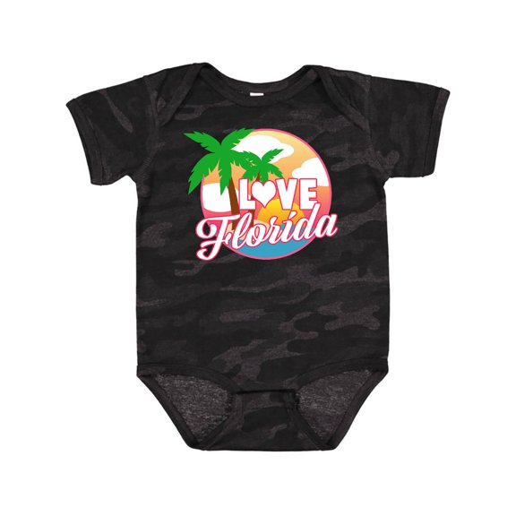 Inktastic I Love Florida with Ocean and Palm Trees Boys or Girls Baby Bodysuit