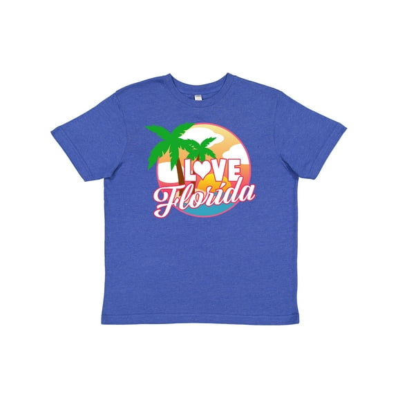 Inktastic I Love Florida with Ocean and Palm Trees Youth T-Shirt