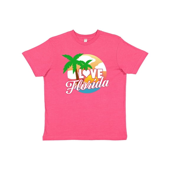 Inktastic I Love Florida with Ocean and Palm Trees Youth T-Shirt
