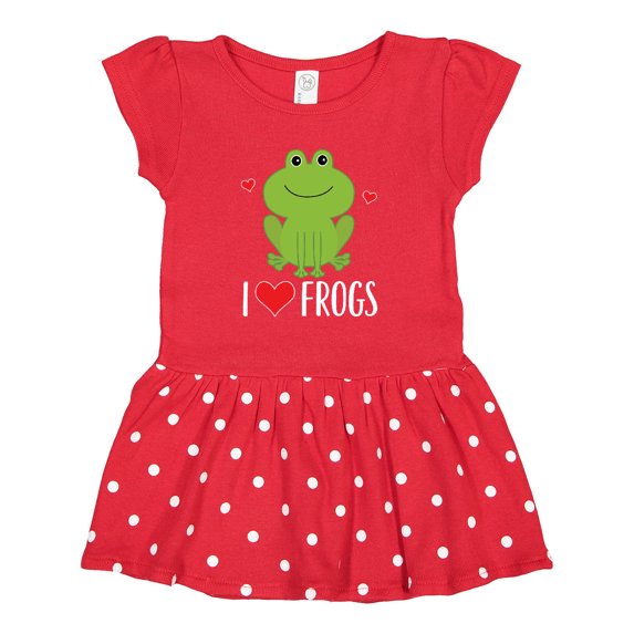 Inktastic I Love Frogs Girls Toddler Dress