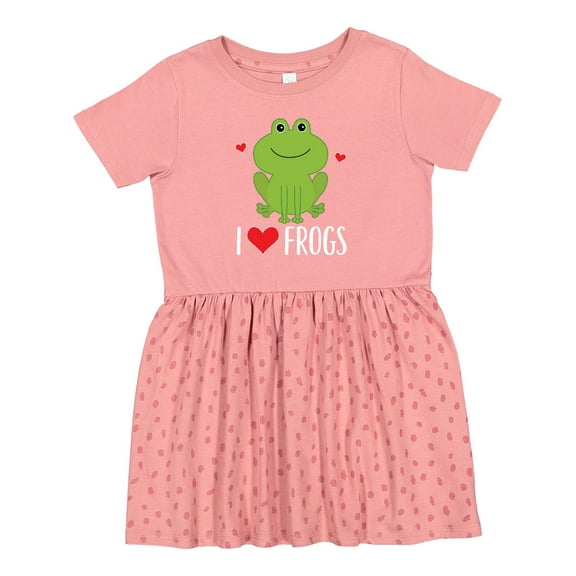 Inktastic I Love Frogs Girls Toddler Dress