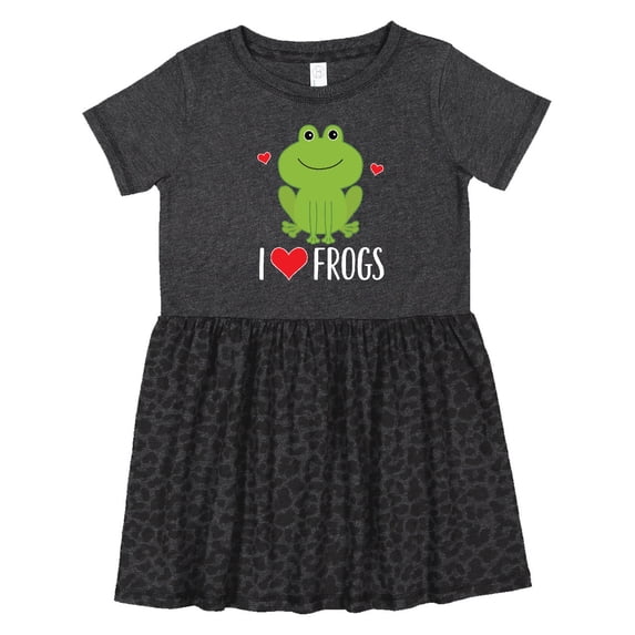 Inktastic I Love Frogs Girls Toddler Dress