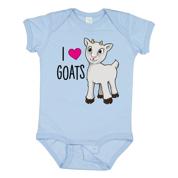 Inktastic I Love Goats Cute Goat Boys or Girls Baby Bodysuit