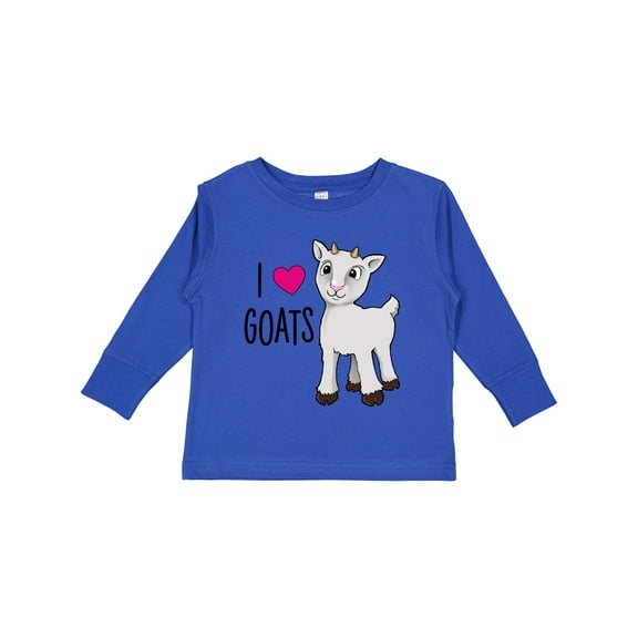 Inktastic I Love Goats Cute Goat Boys or Girls Long Sleeve Toddler T-Shirt