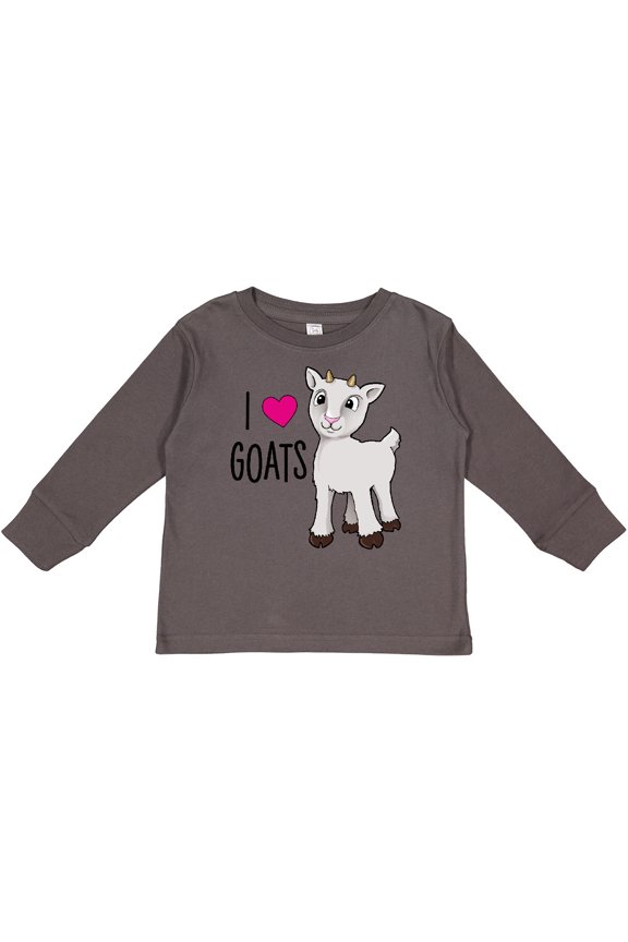 I Love Goats Cute Goat Boys or Girls Long Sleeve Toddler T-Shirt