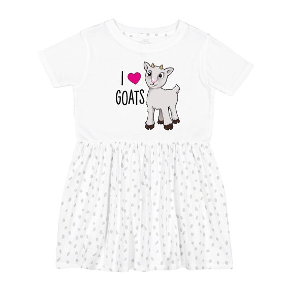 Inktastic I Love Goats Cute Goat Girls Toddler Dress