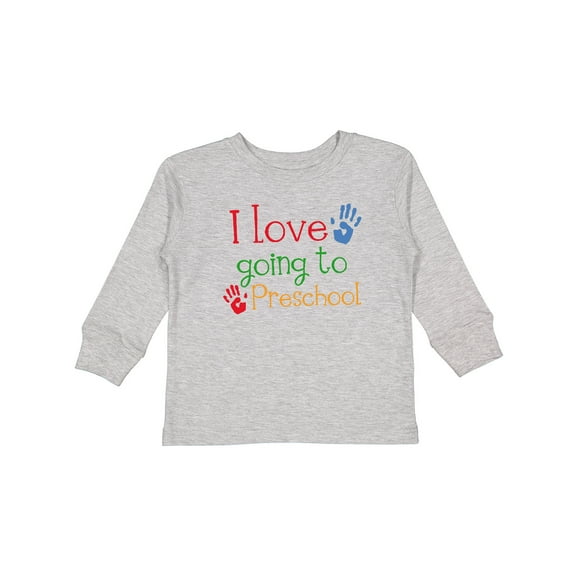 Inktastic I Love Going to Preschool Boys or Girls Long Sleeve Toddler T-Shirt