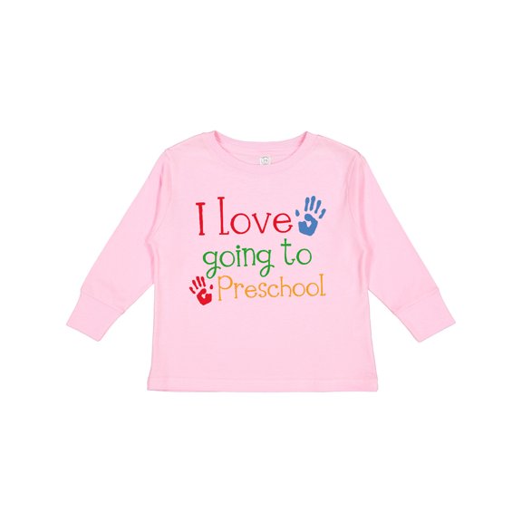 Inktastic I Love Going to Preschool Boys or Girls Long Sleeve Toddler T-Shirt