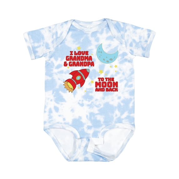 Inktastic I Love Grandma and Grandpa to the Moon and Back Boys or Girls Baby Bodysuit
