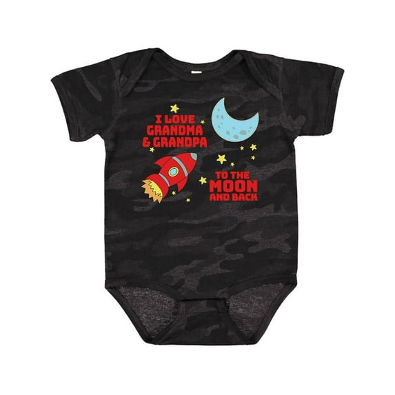 Inktastic I Love Grandma and Grandpa to the Moon and Back Boys or Girls Baby Bodysuit