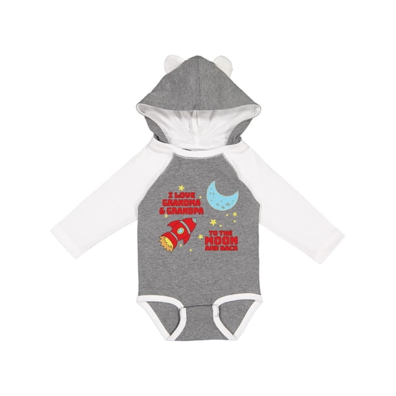 Inktastic I Love Grandma and Grandpa to the Moon and Back Boys or Girls Long Sleeve Baby Bodysuit