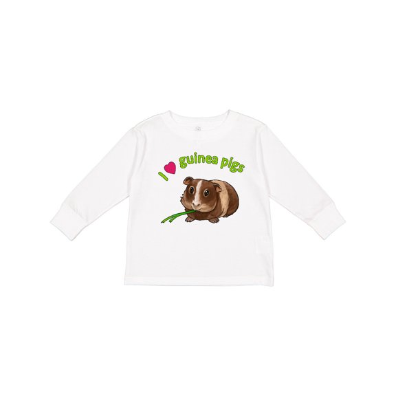 Inktastic I Love Guinea Pigs Boys or Girls Long Sleeve Toddler T-Shirt