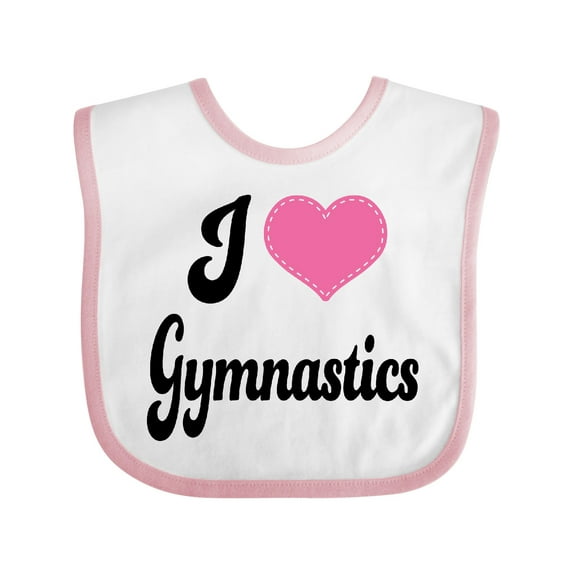 Inktastic I Love Gymnastics Girls Baby Bib