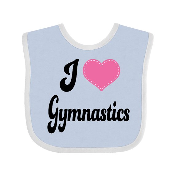 Inktastic I Love Gymnastics Girls Baby Bib