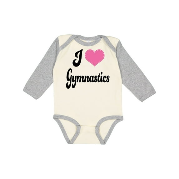 Inktastic I Love Gymnastics Girls Long Sleeve Baby Bodysuit