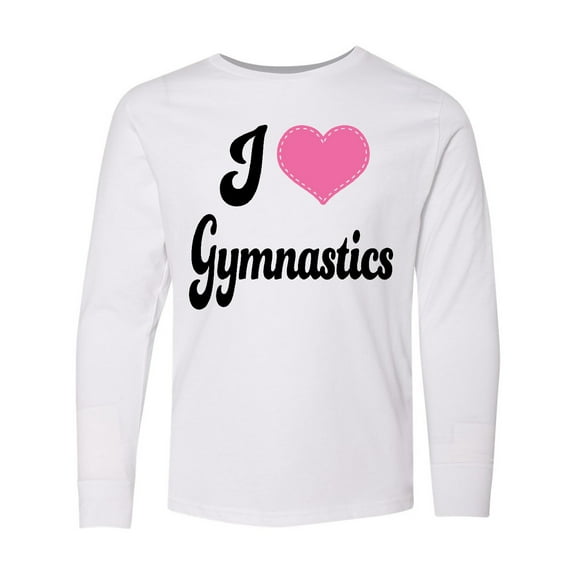 Inktastic I Love Gymnastics Long Sleeve Youth T-Shirt