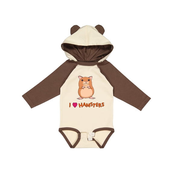 Inktastic I Love Hamsters Boys or Girls Long Sleeve Baby Bodysuit