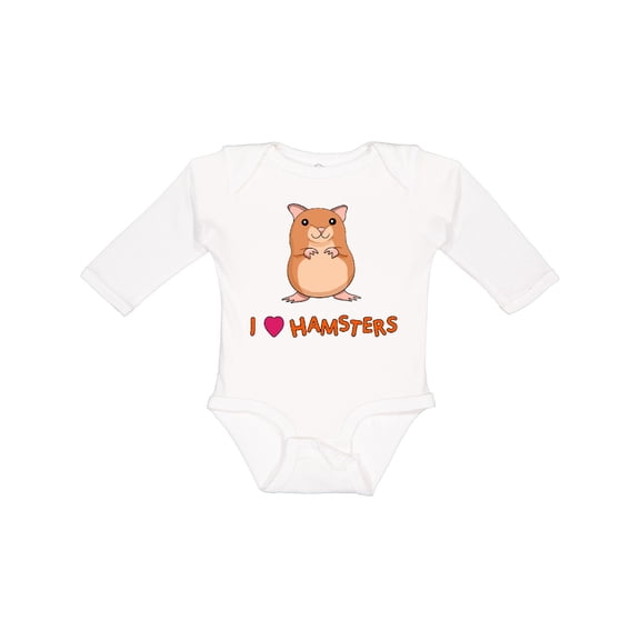 Inktastic I Love Hamsters Boys or Girls Long Sleeve Baby Bodysuit