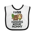 thumbnail image 1 of Inktastic I Love Hanging out with My Mommy with Sloth Boys or Girls Baby Bib, 1 of 4