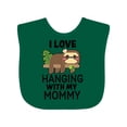 thumbnail image 1 of Inktastic I Love Hanging out with My Mommy with Sloth Boys or Girls Baby Bib, 1 of 4