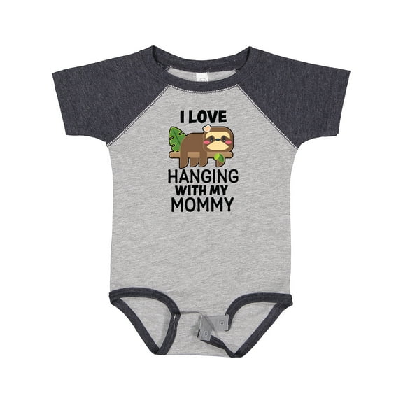 Inktastic I Love Hanging out with My Mommy with Sloth Boys or Girls Baby Bodysuit