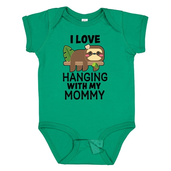 Inktastic I Love Hanging out with My Mommy with Sloth Boys or Girls Baby Bodysuit