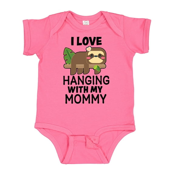 Inktastic I Love Hanging out with My Mommy with Sloth Boys or Girls Baby Bodysuit