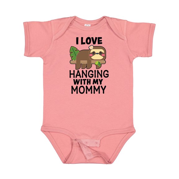 Inktastic I Love Hanging out with My Mommy with Sloth Boys or Girls Baby Bodysuit