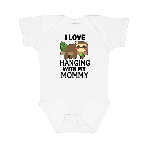 Inktastic I Love Hanging out with My Mommy with Sloth Boys or Girls Baby Bodysuit