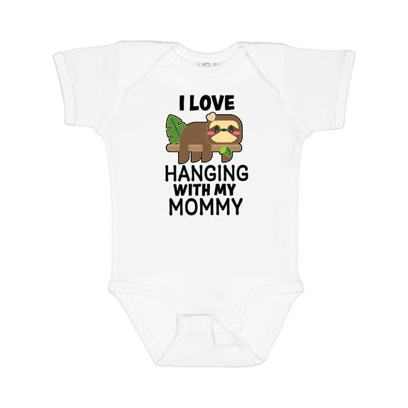 Inktastic I Love Hanging out with My Mommy with Sloth Boys or Girls Baby Bodysuit