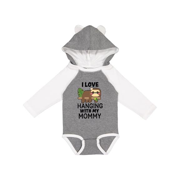 Inktastic I Love Hanging out with My Mommy with Sloth Boys or Girls Long Sleeve Baby Bodysuit