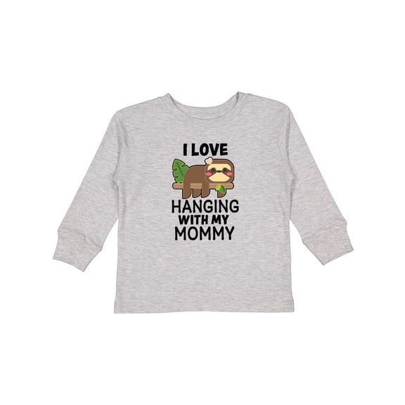 Inktastic I Love Hanging out with My Mommy with Sloth Boys or Girls Long Sleeve Toddler T-Shirt