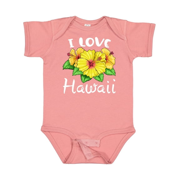 Inktastic I Love Hawaii Hibiscus Flowers Boys or Girls Baby Bodysuit