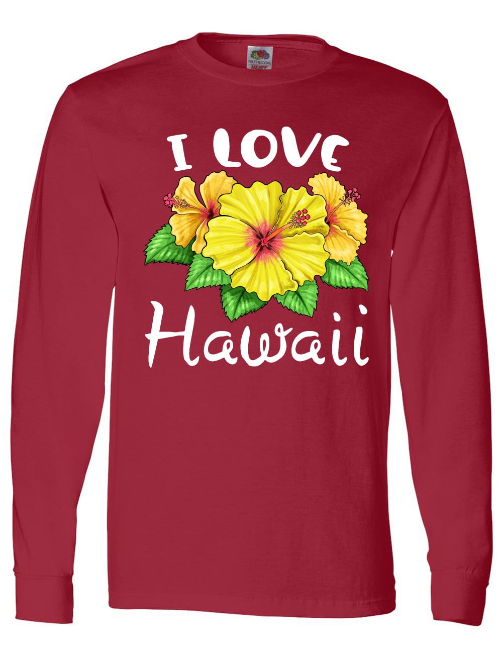 Inktastic I Love Hawaii Hibiscus Flowers Long Sleeve T-Shirt
