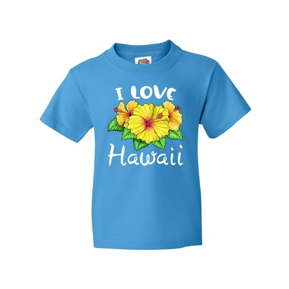 Inktastic I Love Hawaii Hibiscus Flowers Youth T-Shirt