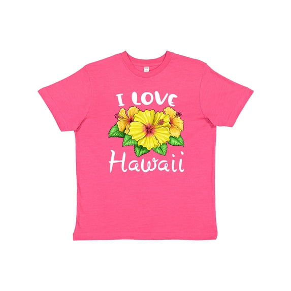 Inktastic I Love Hawaii Hibiscus Flowers Youth T-Shirt