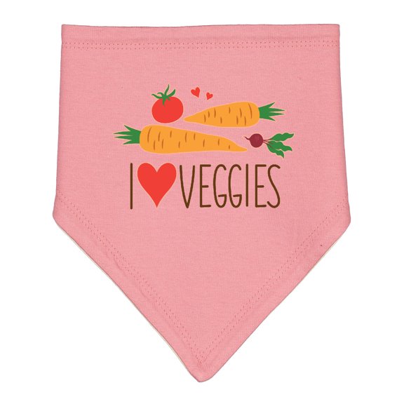 Inktastic I Love Heart Veggies Vegetables Healthy Food Baby Bandana Bib