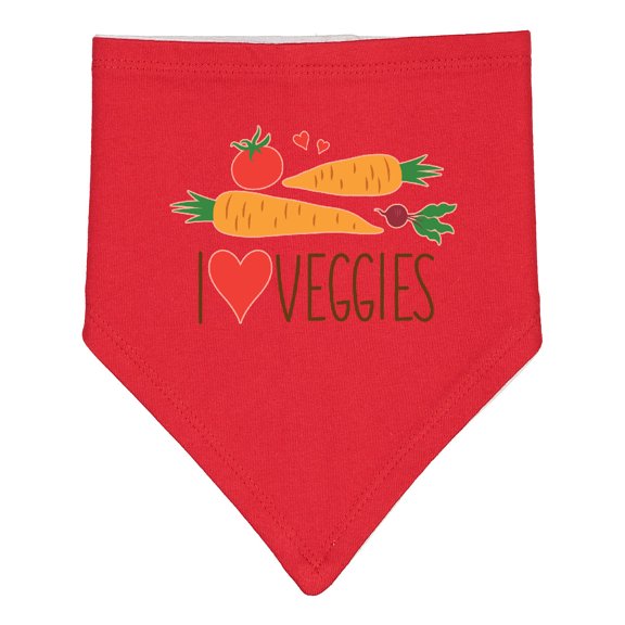 Inktastic I Love Heart Veggies Vegetables Healthy Food Baby Bandana Bib