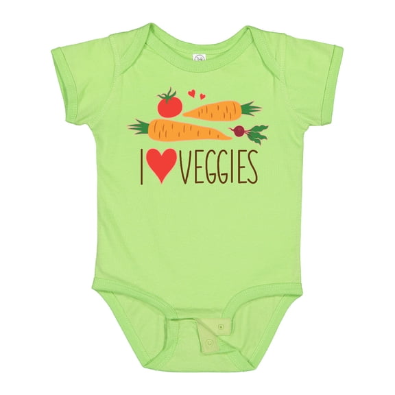 Inktastic I Love Heart Veggies Vegetables Healthy Food Boys or Girls Baby Bodysuit