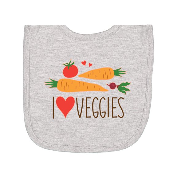 Inktastic I Love Heart Veggies Vegetables Healthy Food Newborn Bib