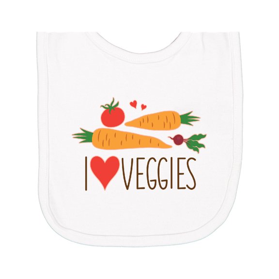 Inktastic I Love Heart Veggies Vegetables Healthy Food Newborn Bib